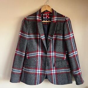 Boden Tweed Wool Plaid Blazer